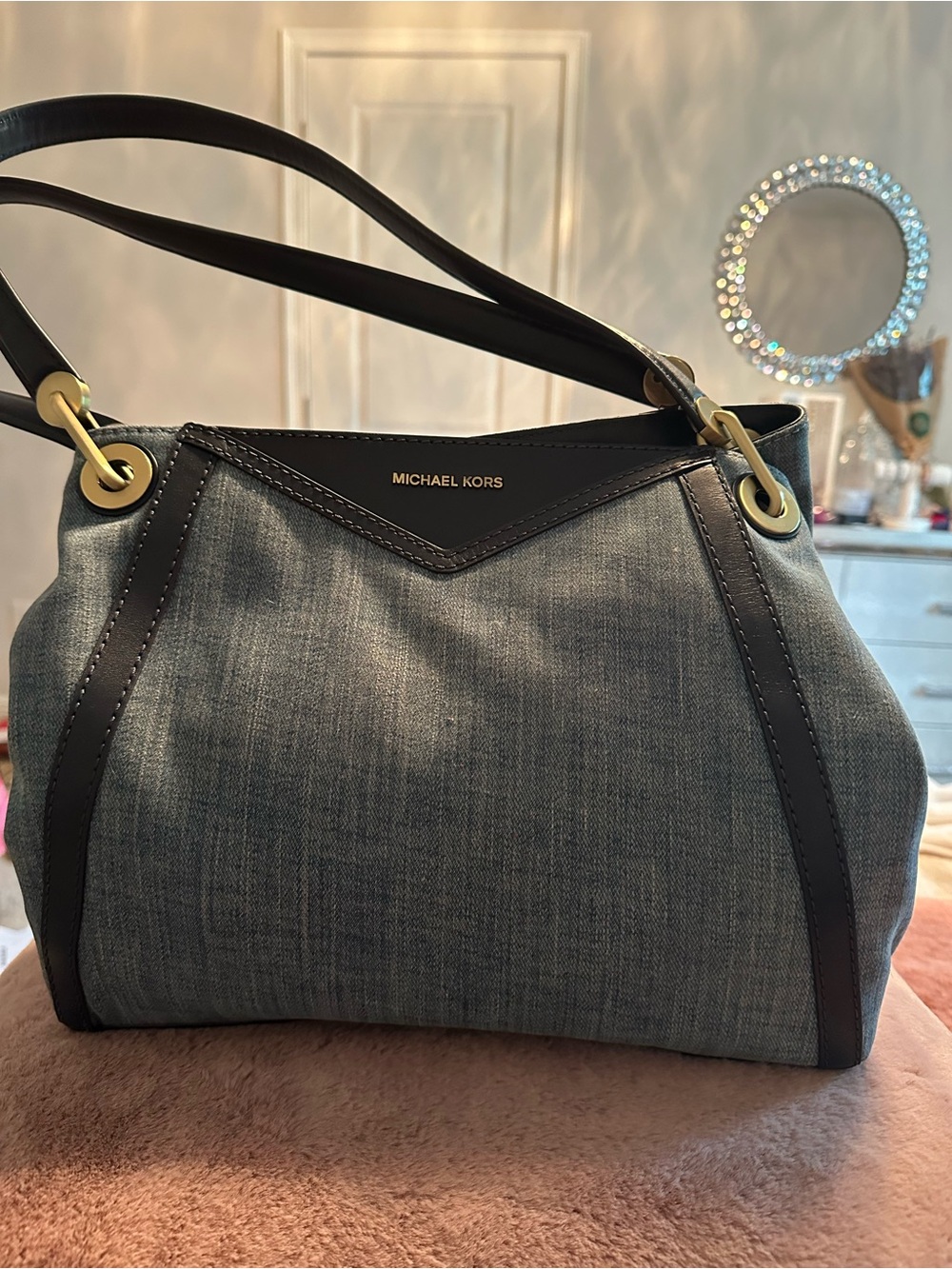 NWT Michael Kors Raven Large Shoulder Bag